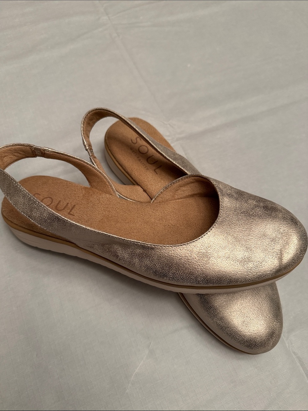 SOUL Naturalizer Metallic Gold Slingback Flats